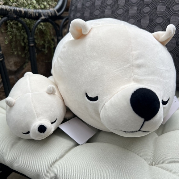 NWT bundle Marshmallow Animal bolster cushion Nemunemu polar bear white - Picture 6 of 8